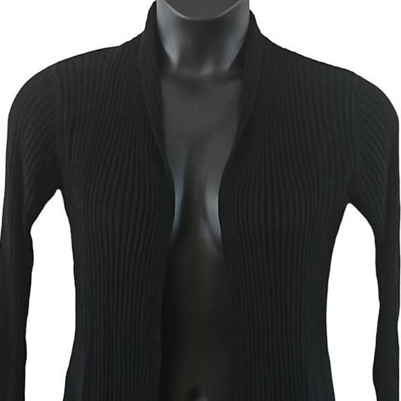 Afrm Shaylee Long Sleeve Open Front Ribbed Cardigan - Black - Size XS/S NWT - Picture 11 of 12